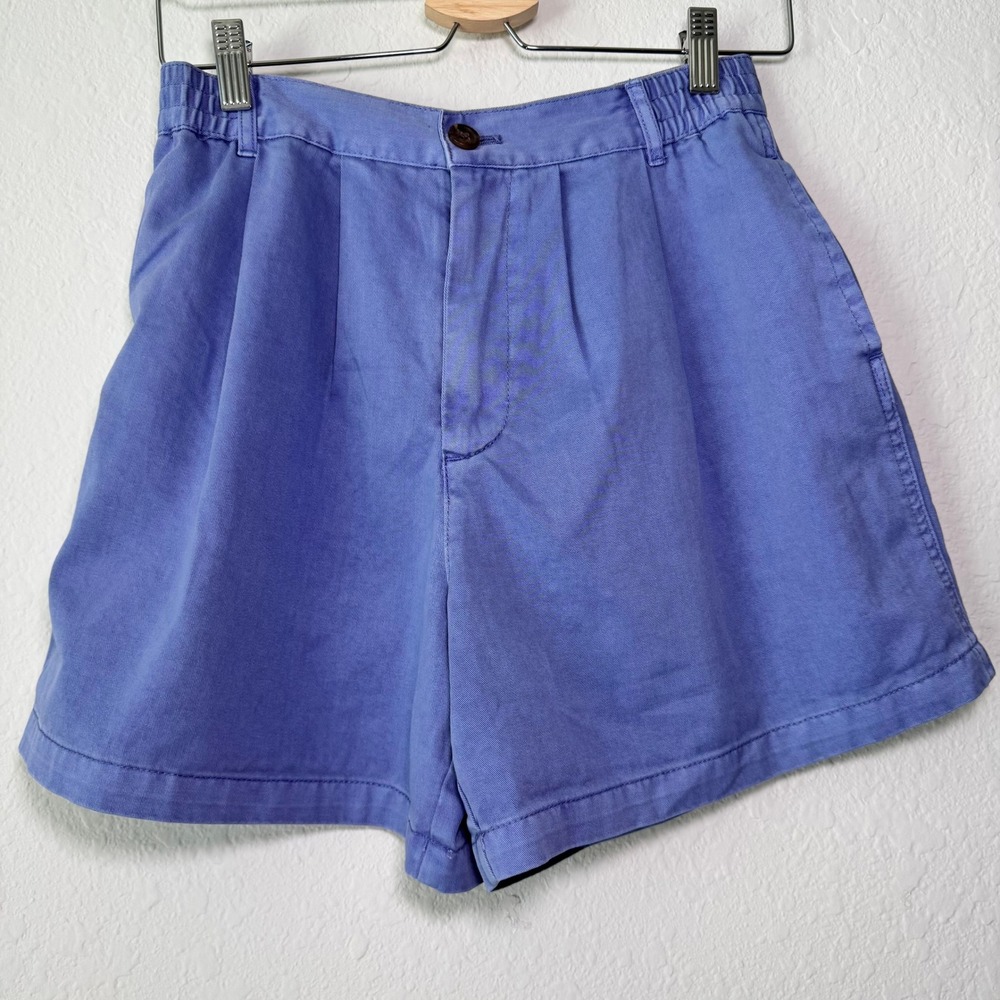BDG Urban Outfitters Womens S Periwinkle Blue Pleated High Waisted Cotton Shorts